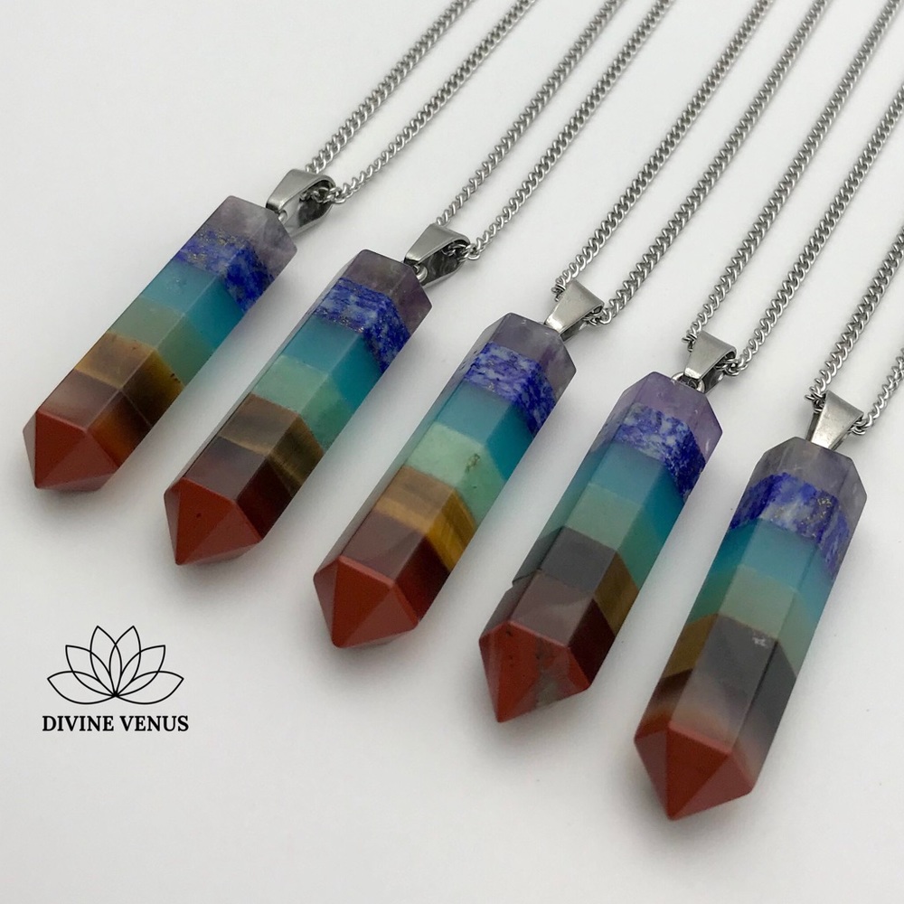 7 Chakra Pendulum Necklace - Picture 9 of 12